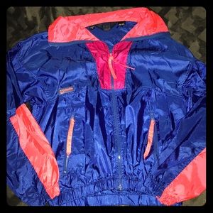 Vintage Columbia pink and blue track jacket